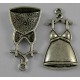 Lot de 10 breloques pendentifs "robe"